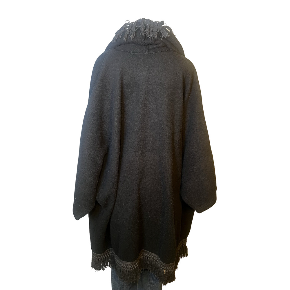 Vintage Kathleen for Sweet Herb Poncho Sleeves Womens One Size Fringe USA 90s - Picture 3 of 9